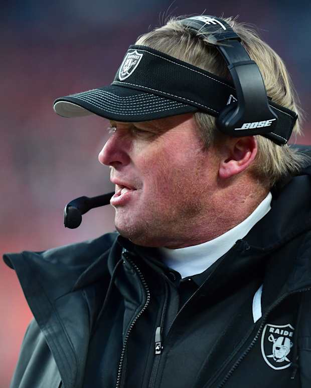 Jon Gruden Watching Close
